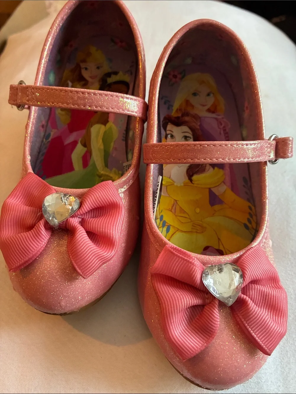 Disney Pink Glitter Bow Mary Jane Shoes
